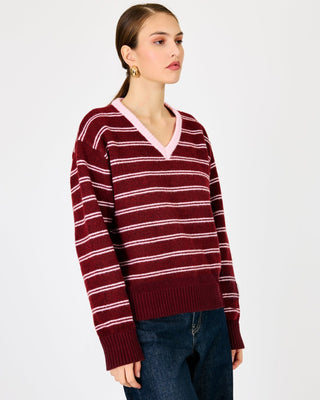Line + Dot Neev Sweater in BurgundyTopLine + Dot