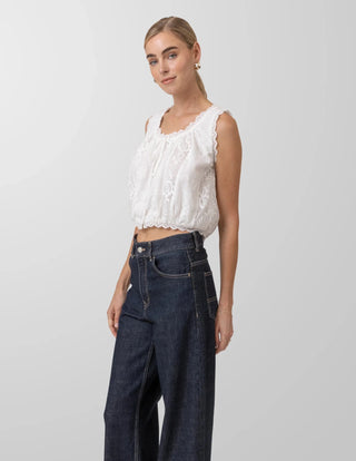 Line + Dot Pienza Top in WhiteTopLine + Dot