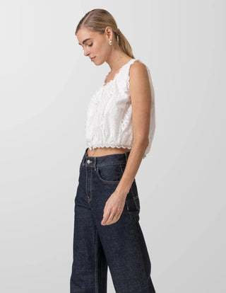 Line + Dot Pienza Top in WhiteTopLine + Dot