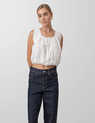 Line + Dot Pienza Top in WhiteTopLine + Dot
