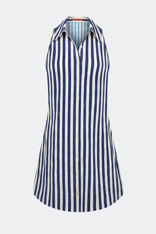 Loch Sleeveless Mini Dress in Navy and Cream StripeDressSIMONMILLER