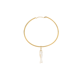 Lucky Fish Mother of Pearl 14K Gold Wire NecklaceAccessoriesChayse Clothing