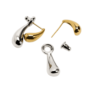 Martha Two Tone Double Drop Stud EarringsAccessoriesChayse Clothing