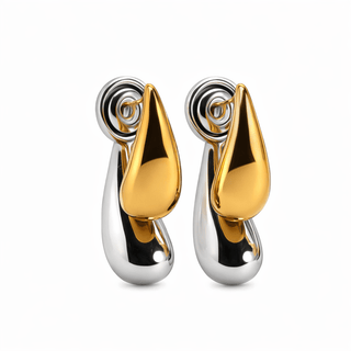 Martha Two Tone Double Drop Stud EarringsAccessoriesChayse Clothing