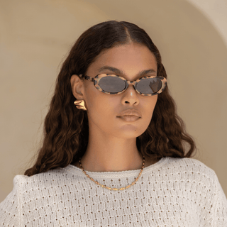 Mimi Acetate Oval Sunglasses in Milky TortoiseAccessoriesFREYRS Eyewear