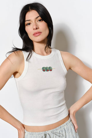 Olive Beaded Ribbed TankTopChayse Clothing