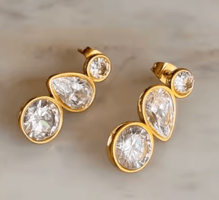 Organic CZ Diamond Drop EarringsAccessoriesChayse Clothing