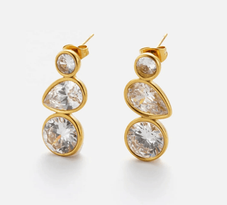 Organic CZ Diamond Drop EarringsAccessoriesChayse Clothing
