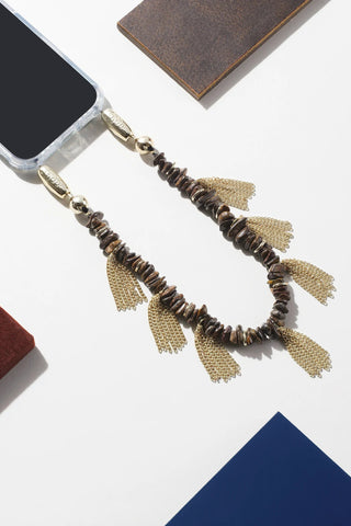 OSSA x CHAYSE Tassel Wristlet in BronziteAccessoriesOSSA