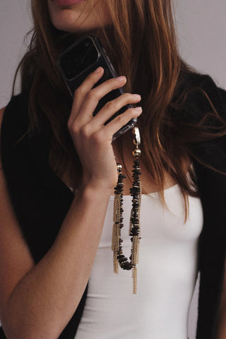 OSSA x CHAYSE Tassel Wristlet in BronziteAccessoriesOSSA