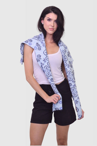 Paisley Printed V - Neck Knit SweaterTopChayse Clothing