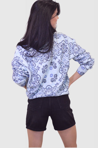 Paisley Printed V - Neck Knit SweaterTopChayse Clothing