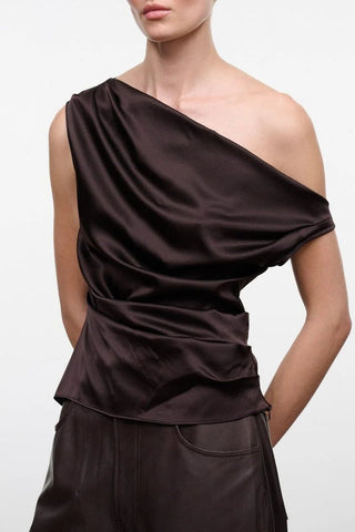 Phare Silk Top in BrownTopSTAUD