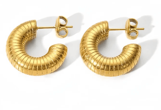 Reed Coiled Puffy Hoop EarringsAccessoriesChayse Clothing