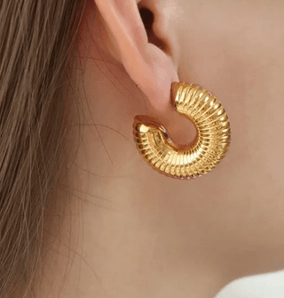 Reed Coiled Puffy Hoop EarringsAccessoriesChayse Clothing