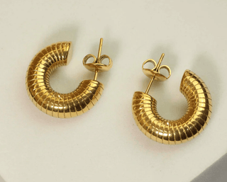 Reed Coiled Puffy Hoop EarringsAccessoriesChayse Clothing
