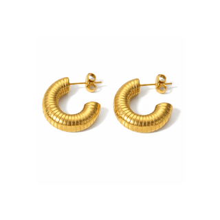 Reed Coiled Puffy Hoop EarringsAccessoriesChayse Clothing