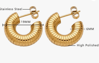 Reed Coiled Puffy Hoop EarringsAccessoriesChayse Clothing
