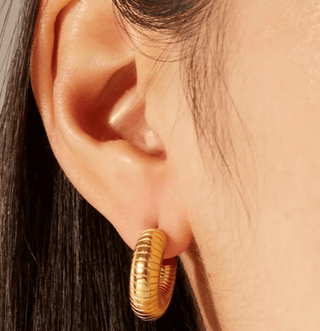 Reed Coiled Puffy Hoop EarringsAccessoriesChayse Clothing
