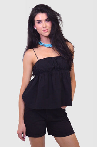 Seersucker Cami Top in BlackClothingChayse Clothing