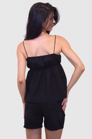 Seersucker Cami Top in BlackClothingChayse Clothing