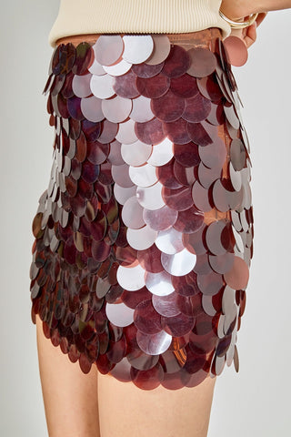 Sequined Mini Skirt with Invisible ZipperBottomsChayse Clothing