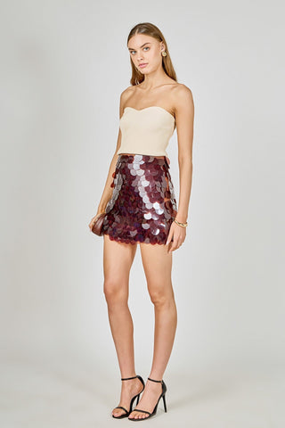 Sequined Mini Skirt with Invisible ZipperBottomsChayse Clothing