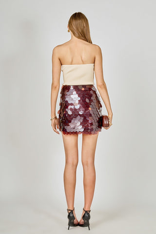 Sequined Mini Skirt with Invisible ZipperBottomsChayse Clothing