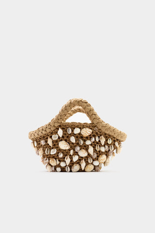 Shelly Raffia Crossbody Bag with Natural SeashellsAccessoriesSIMONMILLER