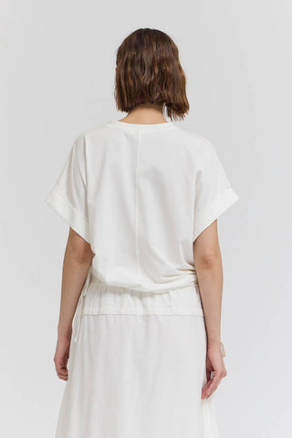 Side Scrunch Tee in Off WhiteTopChayse Clothing