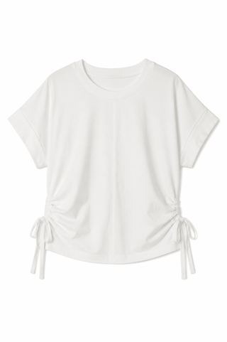 Side Scrunch Tee in Off WhiteTopChayse Clothing