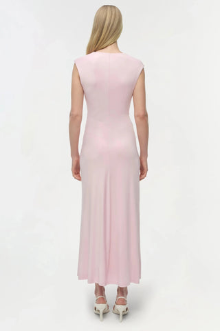 SIMKHAI Acacia Draped Jersey Midi Dress in Pink TulipDressSIMKHAI