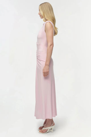 SIMKHAI Acacia Draped Jersey Midi Dress in Pink TulipDressSIMKHAI