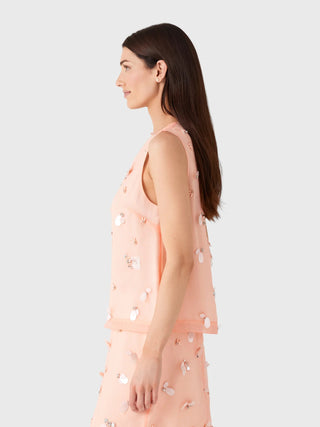 SIMKHAI Celia Embellished Organza Top in Bubblegum PinkTopSIMKHAI