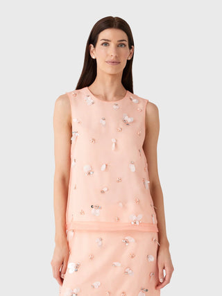 SIMKHAI Celia Embellished Organza Top in Bubblegum PinkTopSIMKHAI