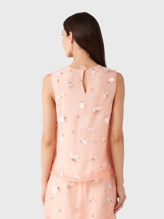 SIMKHAI Celia Embellished Organza Top in Bubblegum PinkTopSIMKHAI