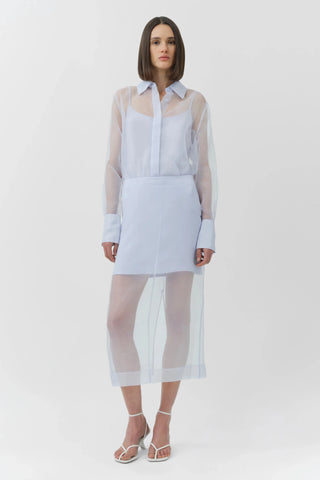 SIMKHAI Dana Organza Midi Skirt in Periwinkle BlueBottomsSIMKHAI