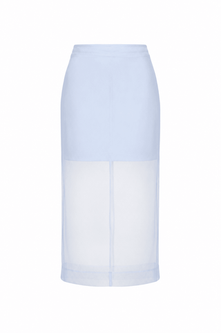 SIMKHAI Dana Organza Midi Skirt in Periwinkle BlueBottomsSIMKHAI