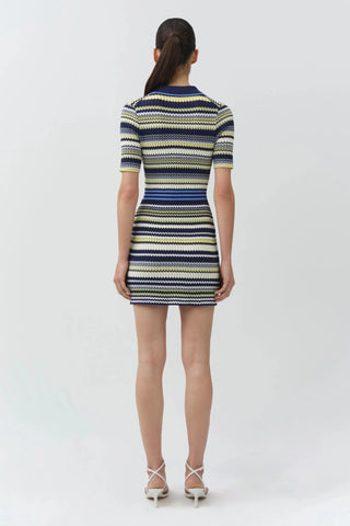 SIMKHAI Lira Polo Wrap Mini Dress in Midnight Blue MultiDressSIMKHAI