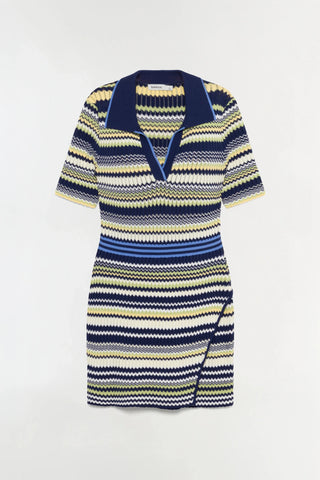 SIMKHAI Lira Polo Wrap Mini Dress in Midnight Blue MultiDressSIMKHAI