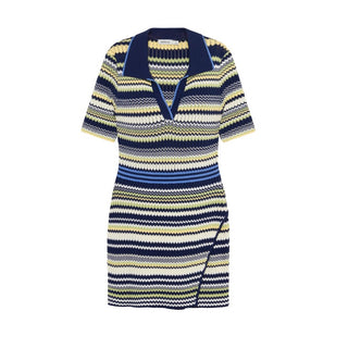 SIMKHAI Lira Polo Wrap Mini Dress in Midnight Blue MultiDressSIMKHAI