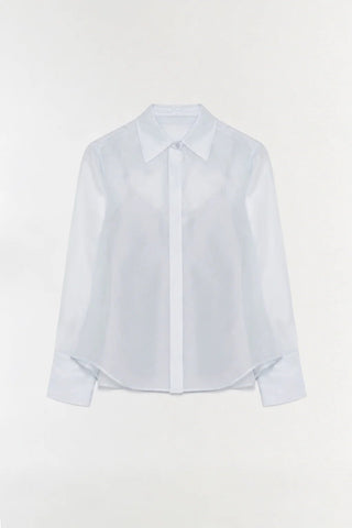 SIMKHAI Loen Organza Shirt in Periwinkle SkyTopSIMKHAI