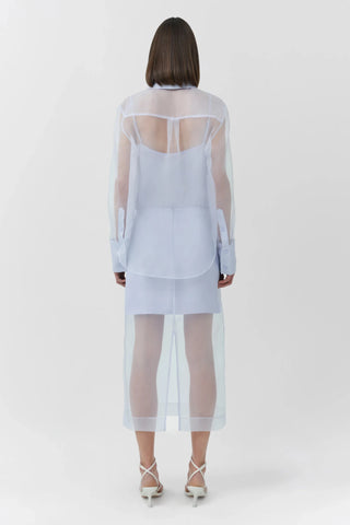SIMKHAI Loen Organza Shirt in Periwinkle SkyTopSIMKHAI