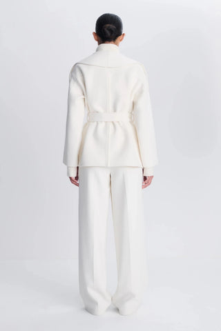 SIMKHAI Rowen Fringe Jacket in Frost WhiteOuterwearSIMKHAI