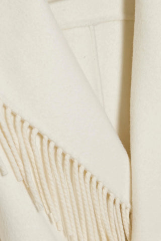 SIMKHAI Rowen Fringe Jacket in Frost WhiteOuterwearSIMKHAI