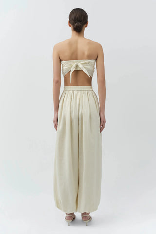 SIMKHAI Selah Linen Lace Balloon Pant in SandBottomsSIMKHAI