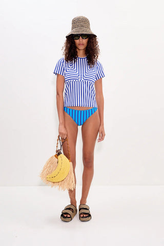 SIMON MILLER Kini Striped Tee in Blue StripeTopSIMONMILLER