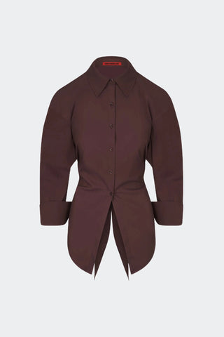 SIMON MILLER Loch Poplin Top in Chocolate BrownTopSIMONMILLER