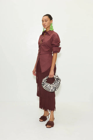 SIMON MILLER Loch Poplin Top in Chocolate BrownTopSIMONMILLER