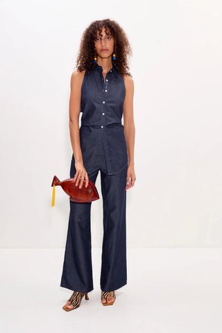 SIMON MILLER Pia Chambray Pant in IndigoBottomsSIMONMILLER